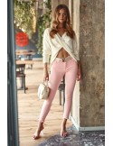 Pantaloni din denim roz montat 5013 - Magazin online - Boutique